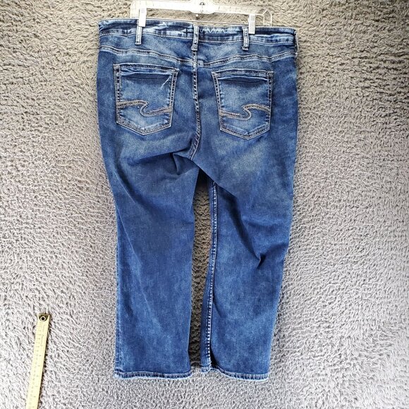 Silver Jeans Womens Size 18 Blue Suki Stretch Denim Mid Rise Capri - Picture 11 of 12